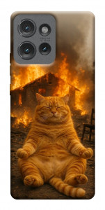 Чохол Burning cat для Motorola Edge 50