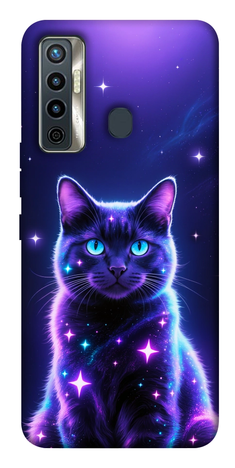 Чехол Galaxy purple cat для TECNO Camon 17
