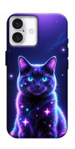 Чехол Galaxy purple cat для iPhone 16