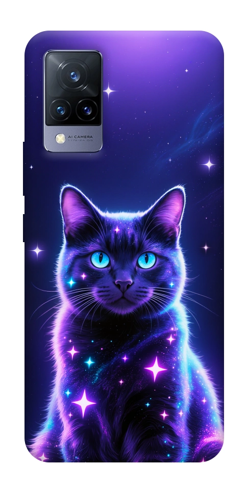 Чохол Galaxy purple cat для Vivo V21