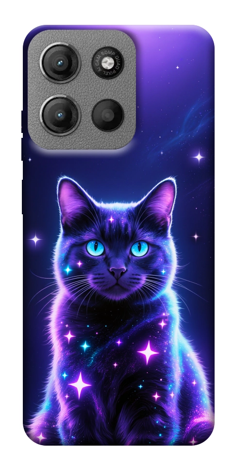Чехол Galaxy purple cat для Motorola Moto G15 4G