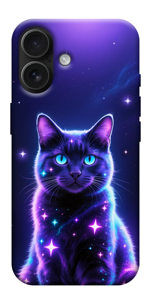 Чехол Galaxy purple cat для iPhone 17