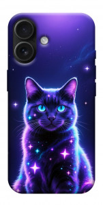 Чехол Galaxy purple cat для iPhone 17
