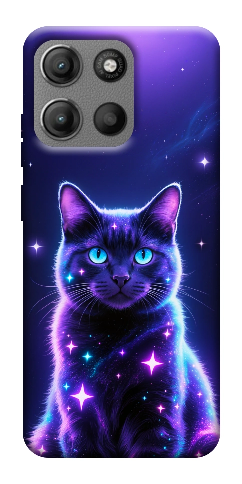 Чехол Galaxy purple cat для Motorola Moto G15 Power