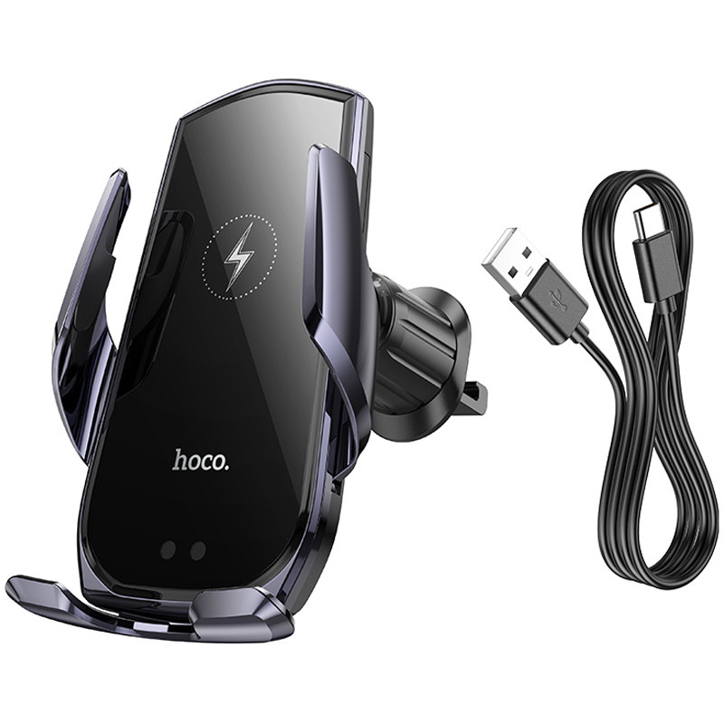 Купить Автодержатель с БЗУ Hoco CA202 Plus (Black) на vchehle.ua