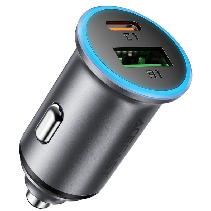АЗП Acefast B15 PD20W+QC3.0 65W (1USB-A/1C) (Gray)
