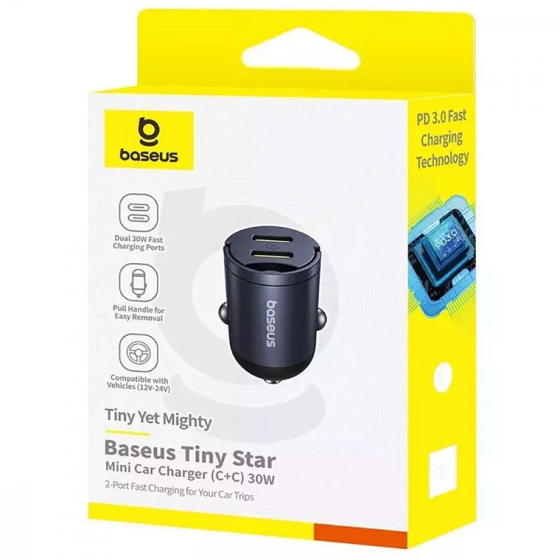 Купить АЗУ Baseus Tiny Star Mini 30W (2USB-C) (C00035001121) (Black) на vchehle.ua