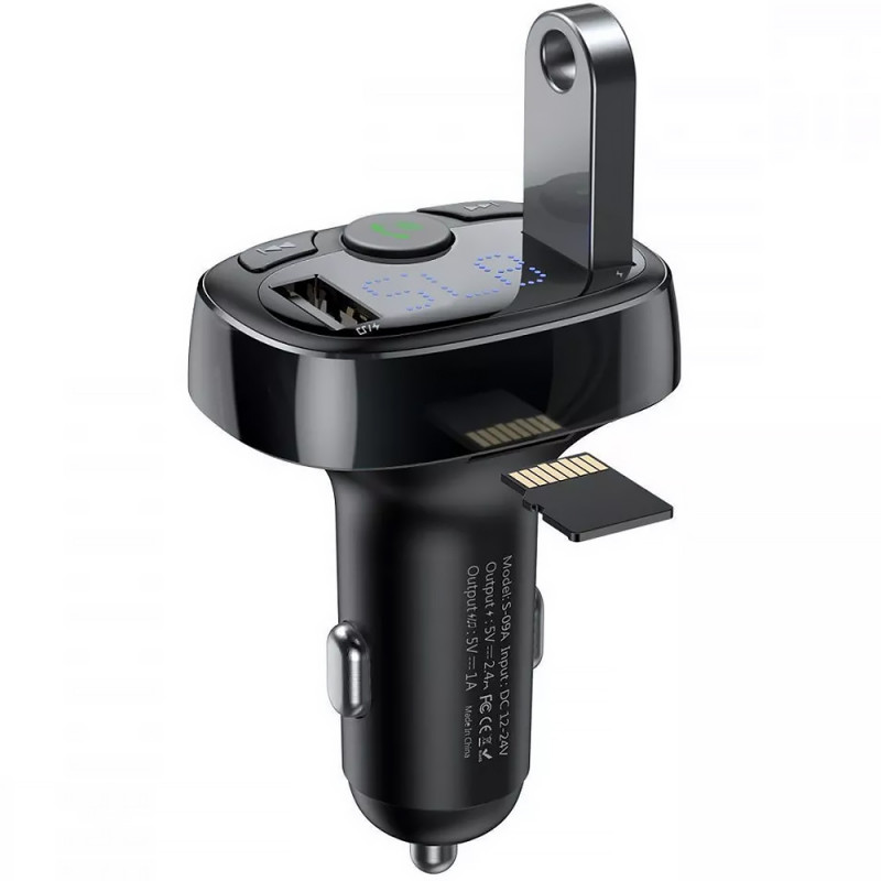 АЗП FM модулятор Baseus S-09A 10W (2USB-A) (CCMT) (Black) в магазині vchehle.ua