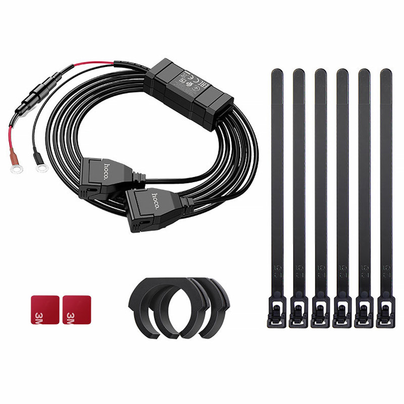 АЗУ Hoco Z45A 2.4A для мотоцикла (2USB-A) (Black) в магазине vchehle.ua
