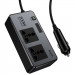 АЗП інвертор Hoco Z66 New PD66W+QC3.0 (2USB-A/1C/2xSocket) (0.5m) (Black) в магазині vchehle.ua