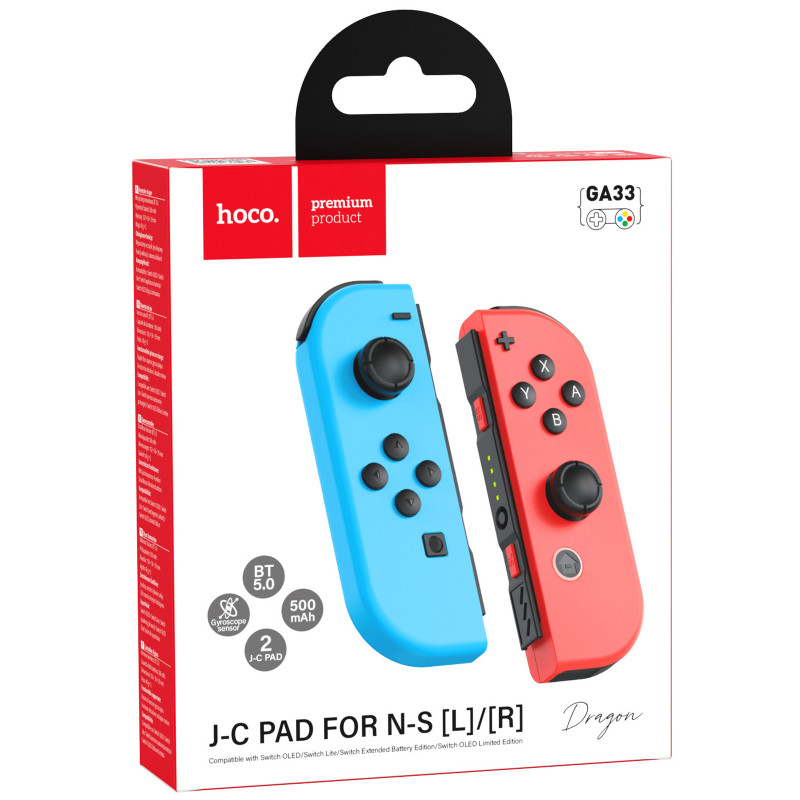 Фото Беспроводной контроллер Hoco GA33 Dragon for Nintendo Switch (500mAh) (Red Blue) на vchehle.ua