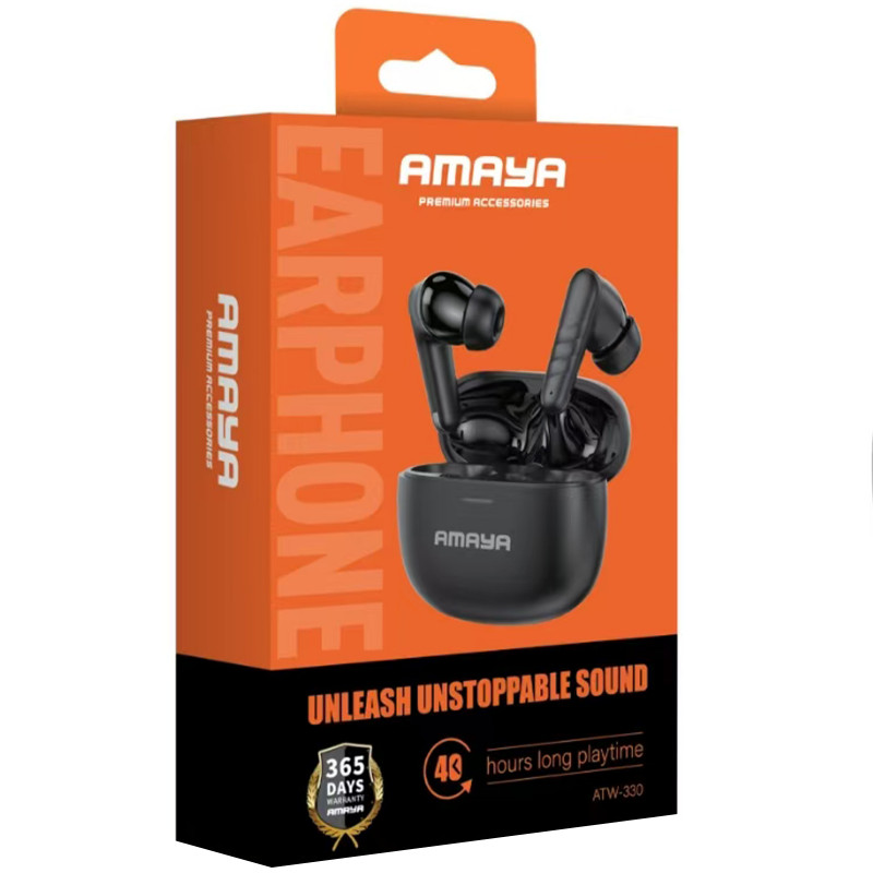 Фото Бездротові навушники TWS Amaya ATW-330 (Black) на vchehle.ua