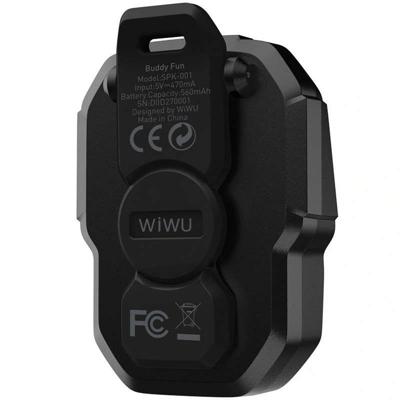 Фото Bluetooth Колонка WiWU SPK-001 Buddy Fun with Magnetic Clip (Black) в маназині vchehle.ua