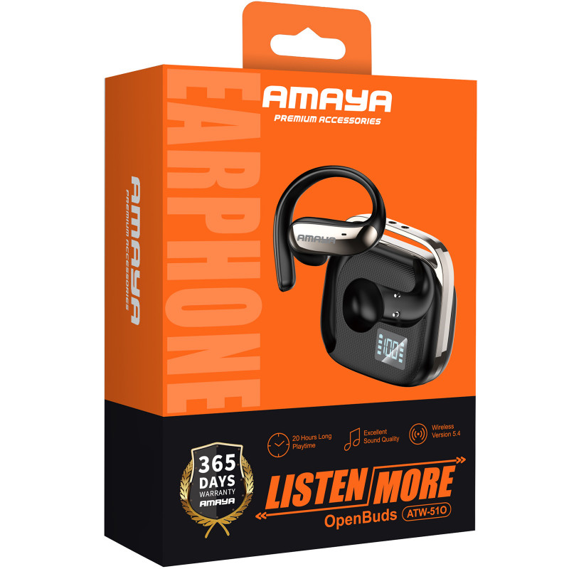 Фото Bluetooth моно-гарнітура Amaya ATW-51O (Black) на vchehle.ua