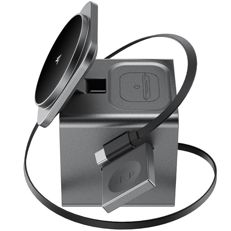 Купить БЗУ Acefast E34 desktop 3in1 15W (Gray) на vchehle.ua