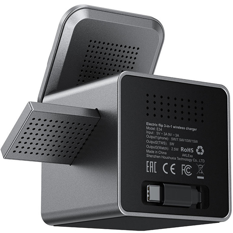 Заказать БЗУ Acefast E34 desktop 3in1 15W (Gray) на vchehle.ua