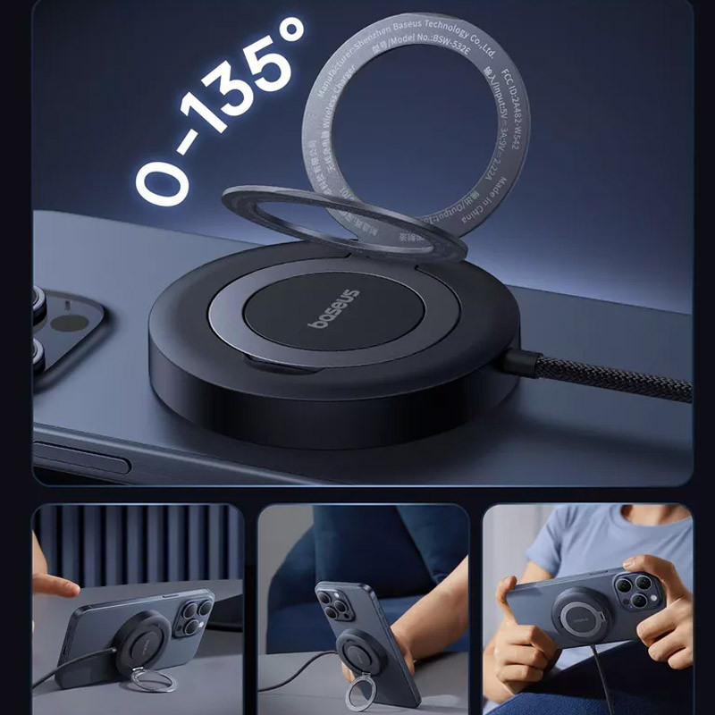 Купить БЗУ Baseus Simple Mini4 Qi2 15W (P10273300121-0) (Cosmic Black) на vchehle.ua