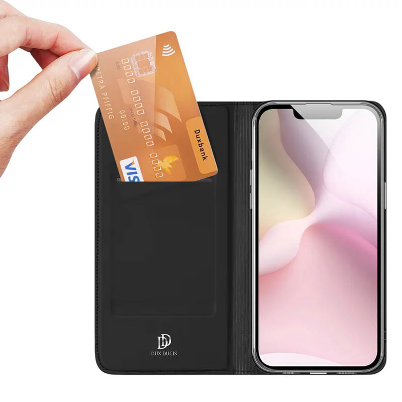 Фото Чехол-книжка Dux Ducis с карманом для визиток для Apple iPhone 16e / 17e (6.1") (Черный) на vchehle.ua