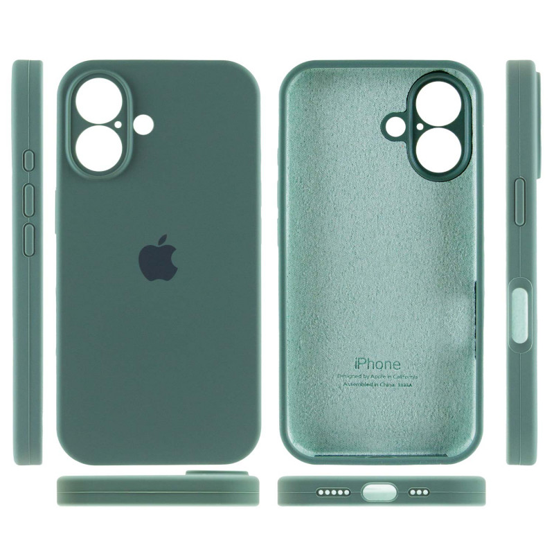 Чохол Silk Full Camera Protective (AA) на Apple iPhone 16 (6.1") (Зелений / Pine green) в магазині vchehle.ua