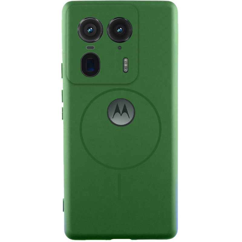 Чехол Silicone Cover Lakshmi Full Camera (AA) with Magnetic Fit для Motorola Edge 50 Ultra (Зеленый / Dark green)