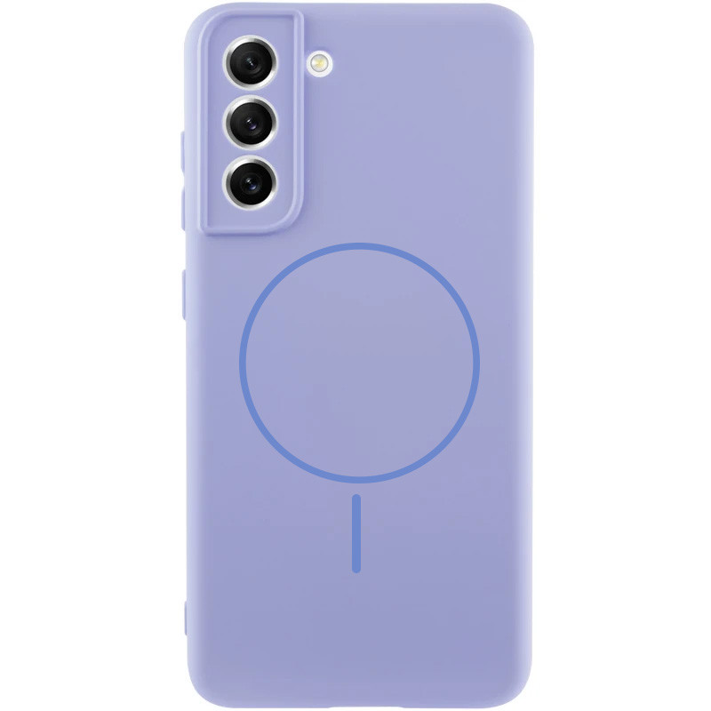 Чехол Silicone Cover Lakshmi Full Camera (AA) with Magnetic Fit для Samsung Galaxy S21 FE (Сиреневый / Dasheen)