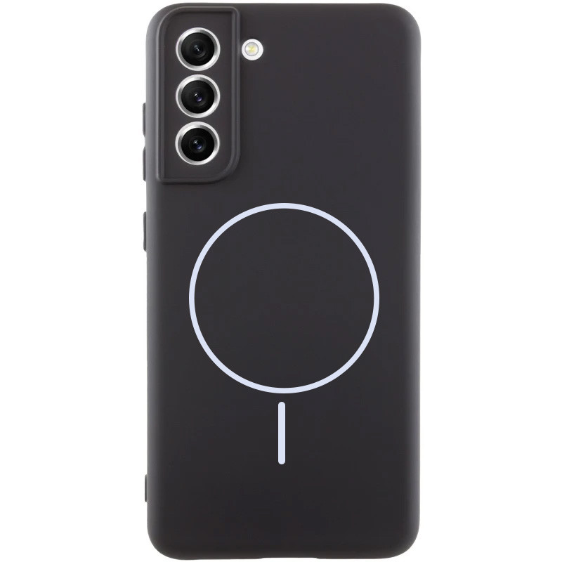 Чехол Silicone Cover Lakshmi Full Camera (AA) with Magnetic Fit для Samsung Galaxy S21 FE (Черный / Black)
