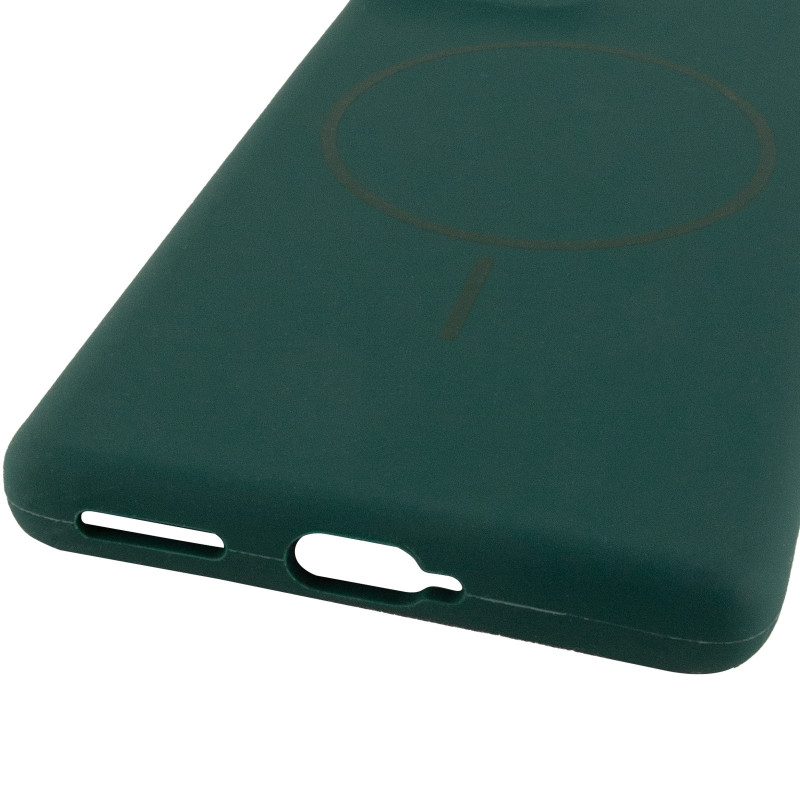 Купить Чехол Silicone Cover Lakshmi Full Camera (AA) with Magnetic Fit для Motorola Edge 50 Fusion (Зеленый / Dark green) на vchehle.ua