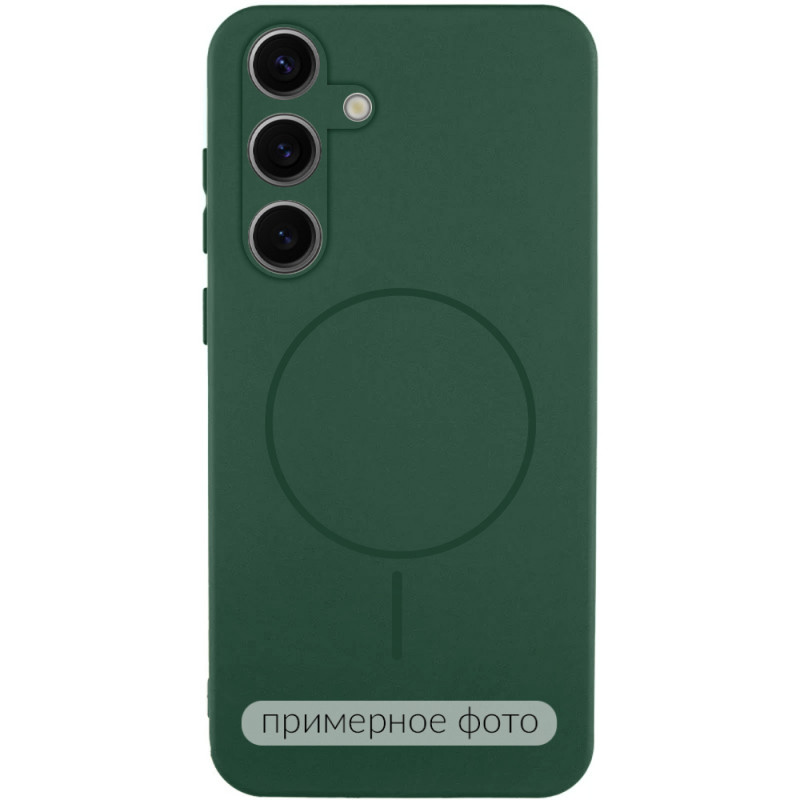 Чохол Silicone Cover Lakshmi Full Camera (AA) with Magnetic Fit на Samsung Galaxy S25 Edge (Зелений / Dark green)