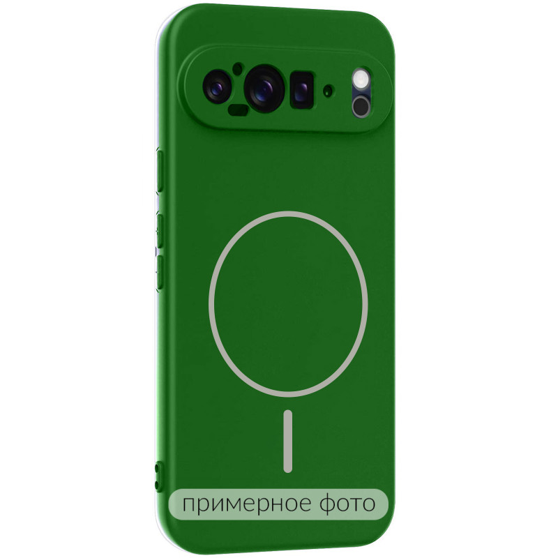 Чехол Silicone Cover Lakshmi Full Camera (AA) with Magnetic Fit для Google Pixel 10 / 10 Pro (Зеленый / Dark green)
