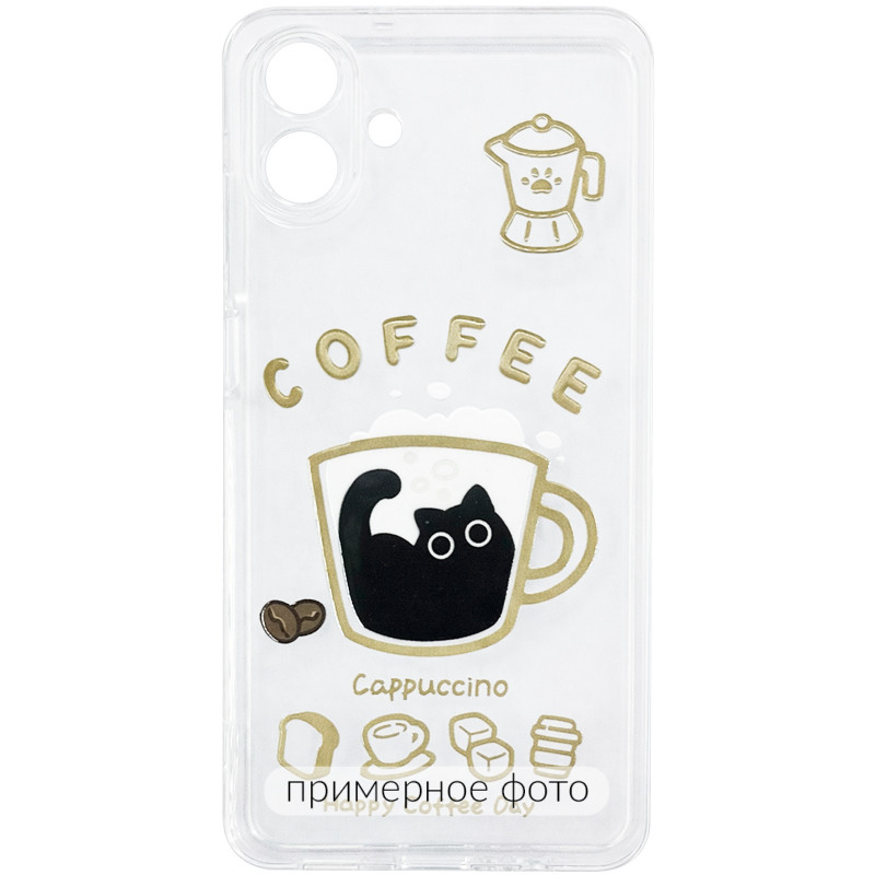 Чохол TPU Clear Joy на Samsung Galaxy A36 5G (Coffee)