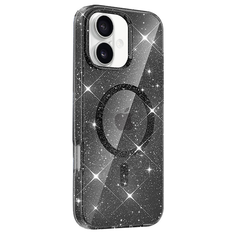 Фото Чехол TPU Eclipse Sparkle Magnetic Fit для Apple iPhone 16 (6.1") (Black) на vchehle.ua
