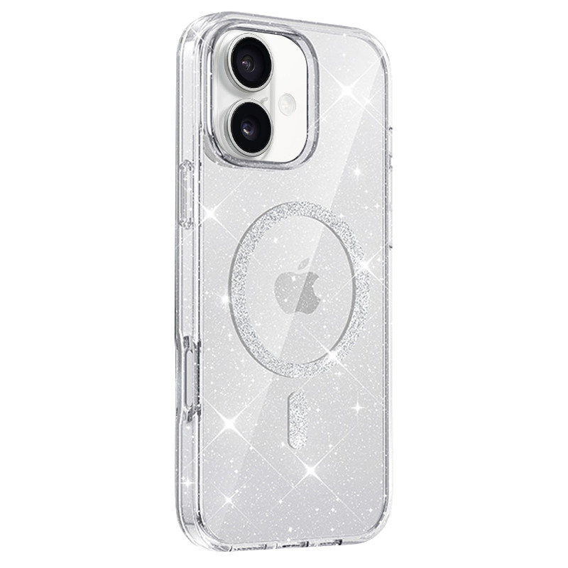 Фото Чехол TPU Eclipse Sparkle Magnetic Fit для Apple iPhone 16 (6.1") (Clear) на vchehle.ua