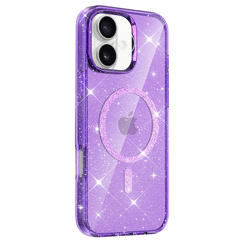Фото Чехол TPU Eclipse Sparkle Magnetic Fit для Apple iPhone 16 (6.1") (Purple) на vchehle.ua