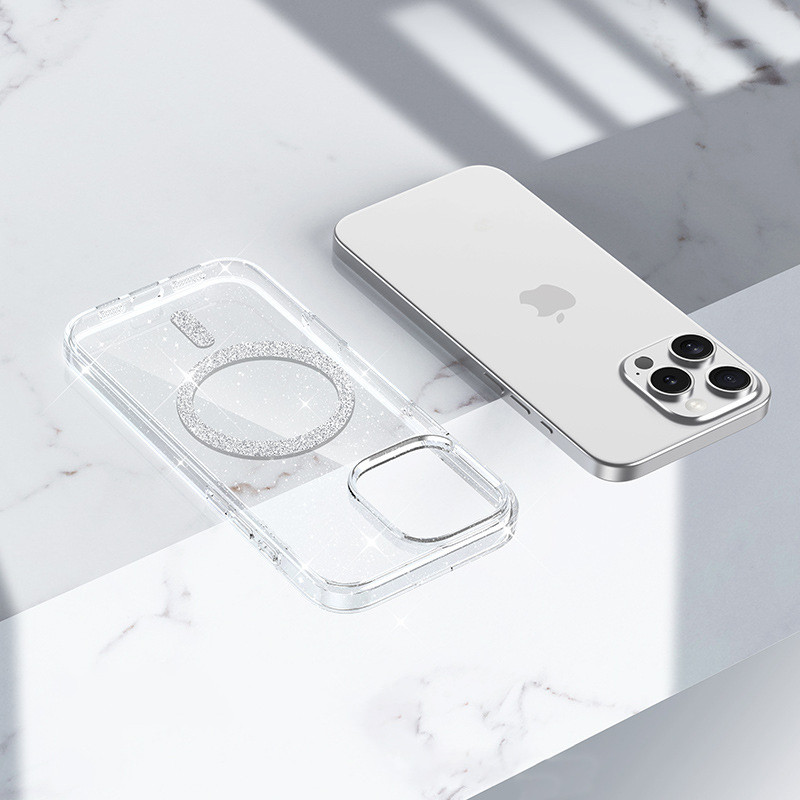 Чехол TPU Eclipse Sparkle Magnetic Fit для Apple iPhone 16 Pro (6.3") (Clear) в магазине vchehle.ua