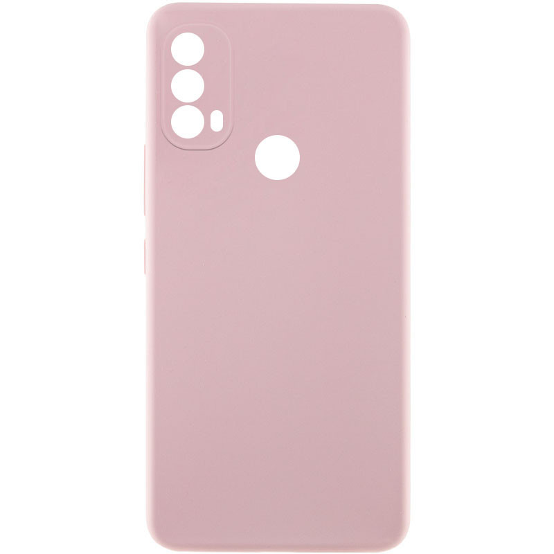 Чехол TPU GETMAN Liquid Silk Full Camera для Motorola Moto E40 (Розовый / Pink Sand)