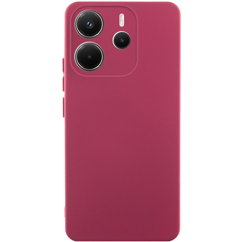 Чехол TPU GETMAN Liquid Silk Full Camera для Xiaomi Redmi Note 14 4G (Int. version) (Бордовый / Marsala)