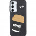 Чехол TPU Leather Toys для Samsung Galaxy S25 FE (Coffee / Black)