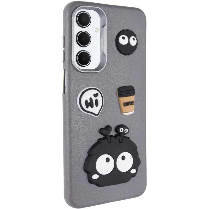 Чехол TPU Leather Toys для Samsung Galaxy S25 FE (Monster / Grey)