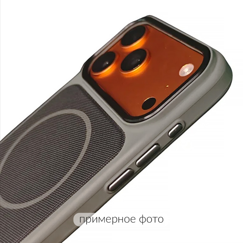 Фото Чехол PC Textile Hybrid with Magnetic Fit для Apple iPhone 16 (6.1") (Grey / Black) на vchehle.ua