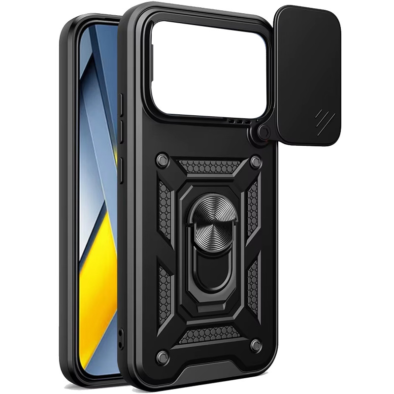 Фото Ударопрочный чехол Ummi Camshield Serge Ring для Xiaomi Poco F8 Pro (Черный / Black) на vchehle.ua