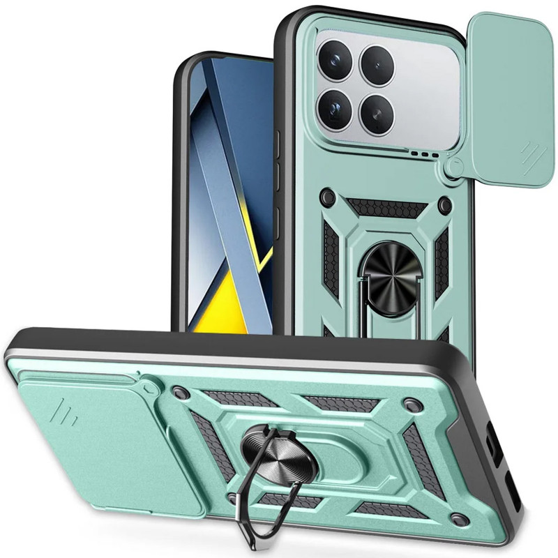 Ударопрочный чехол Ummi Camshield Serge Ring для Xiaomi Poco F8 Pro (Зеленый / Green)
