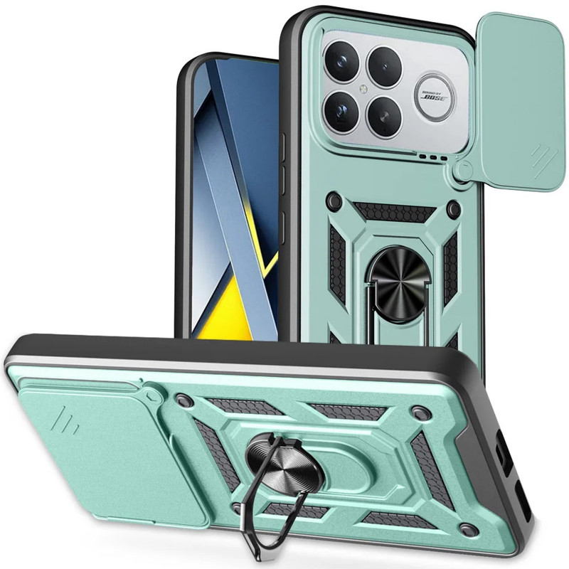 Ударопрочный чехол Ummi Camshield Serge Ring для Xiaomi Poco F8 Ultra (Зеленый / Green)