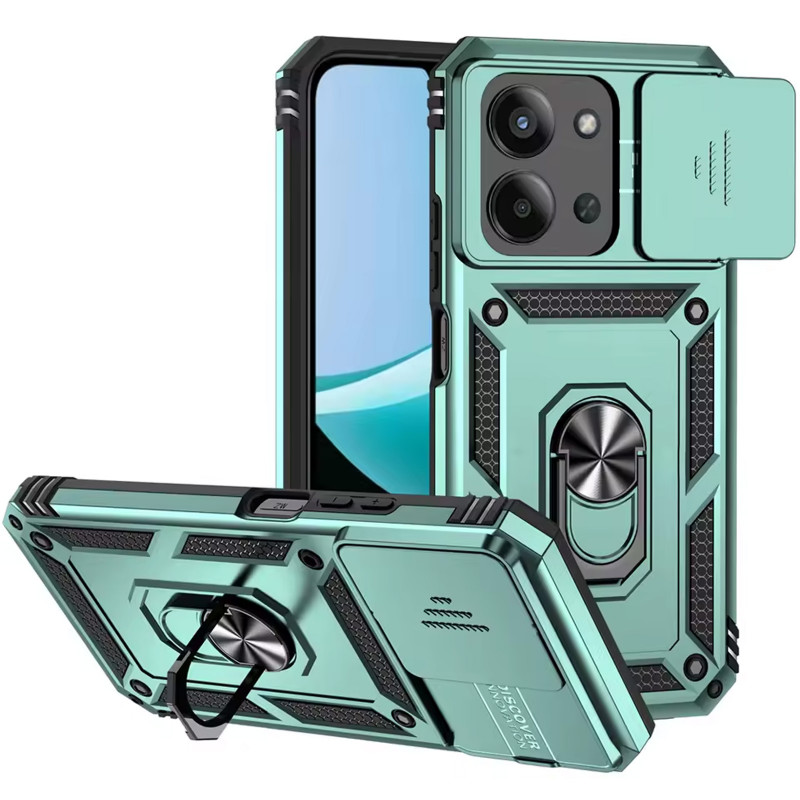 Ударопрочный чехол Ummi Camshield Serge Ring для Xiaomi Redmi 15C (Global) / Poco C85 (Global) (Зеленый / Green)