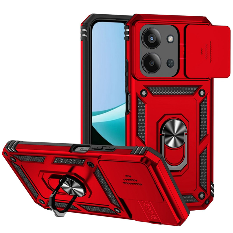 Ударопрочный чехол Ummi Camshield Serge Ring для Xiaomi Redmi 15C (Global) / Poco C85 (Global) (Красный / Red)