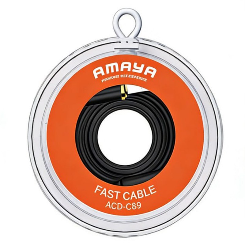 Фото Дата кабель Amaya 89C USB to Type-C 3A (1m) (Black) на vchehle.ua