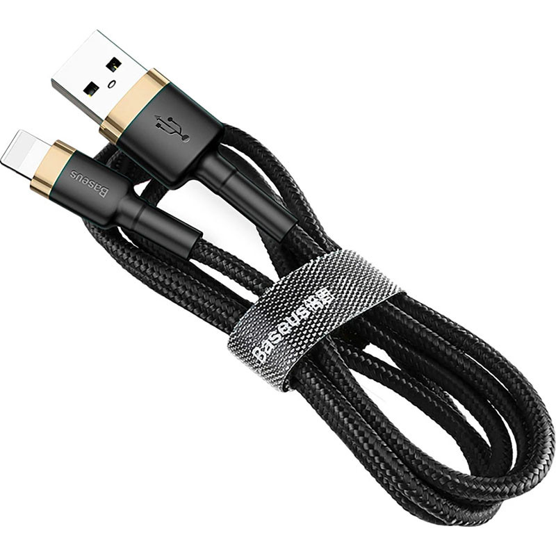 Фото Дата кабель Baseus Cafule USB to Lightning 1.5A (2m) (CALKLF-C) (Золотий / Чорний) в маназині vchehle.ua