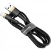 Фото Дата кабель Baseus Cafule USB to Lightning 1.5A (2m) (CALKLF-C) (Золотий / Чорний) в маназині vchehle.ua