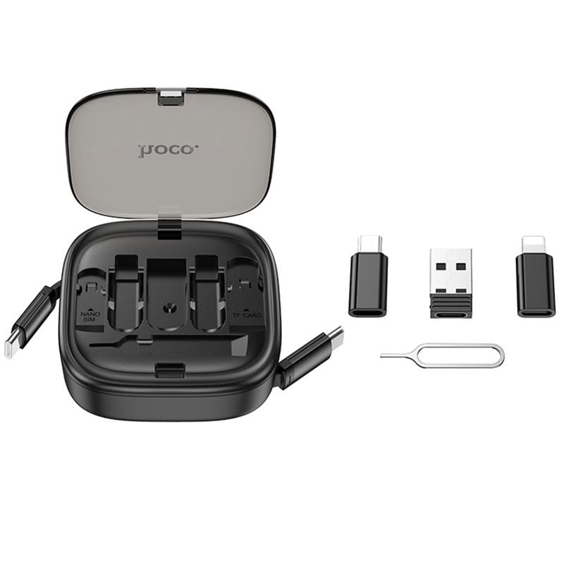 Купить Дата кабель Hoco U140 with cable set 5in1 60W (0.95m) (Black) на vchehle.ua