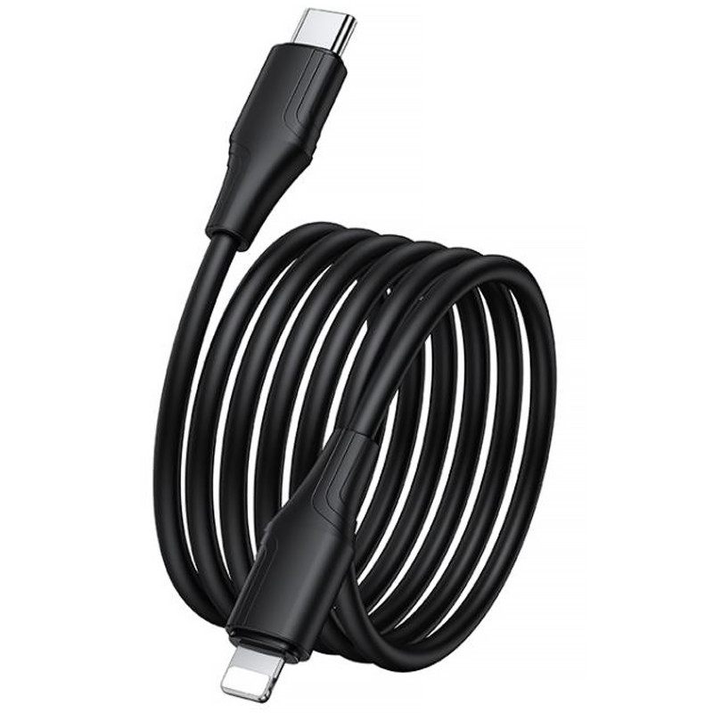 Фото Дата кабель Hoco X124 Bien silicone Type-C to Lightning 27W (1m) (Black) в магазине vchehle.ua