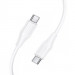 Фото Дата кабель Hoco X124 Bien silicone Type-C to Type-C 60W (1m) (White) на vchehle.ua